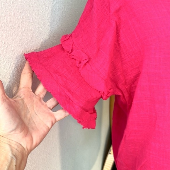 NWT Davi & Dani, Statement Pink,Tie-Front Pull-Over, Wardrobe Staple,Size Med. - Picture 8 of 12